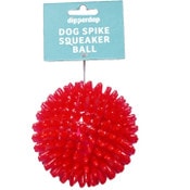 Wholesale - DOG SPIKE SQUEAKER BALL RED, UPC: 195893298495